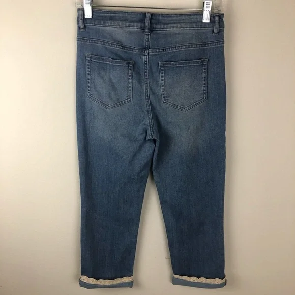 LOGO- Lori Goldstein cropped straight leg jeans - Picture 5 of 13